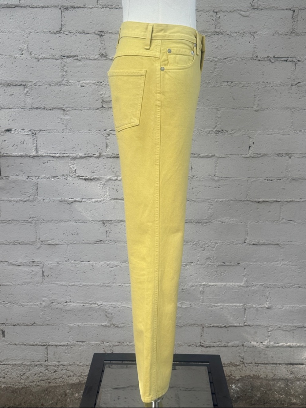 Agolde Pinch Waist High Rise Jeans Lemon Yellow Size 26 - Picture 5 of 16